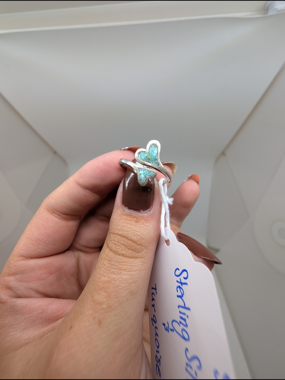Royston Turquoise And 925 Silver Heart Ring